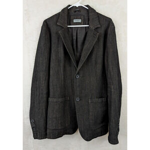 TRANSIT UOMO sz L Blazer Jacket Wool Cotton blend black tan Italy men 0761